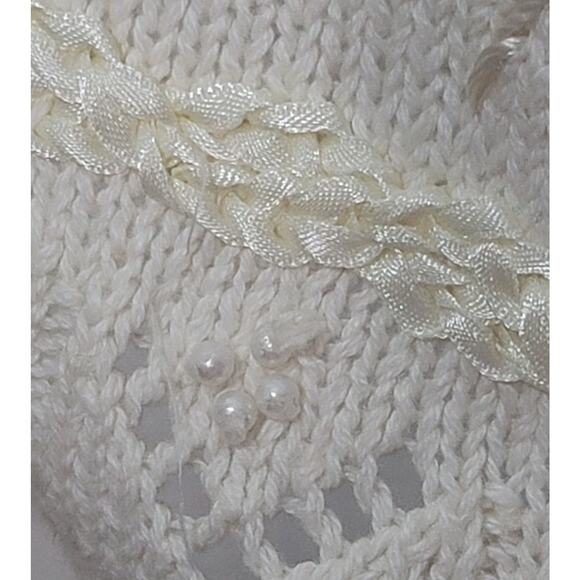 Rue 21 Cream Open Front Embroidered Cardigan Sweater Small Lightweight Soft - Picture 7 of 9